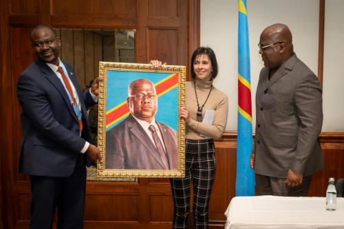Félix Tshisekedi, a Kongói Demokratikus Köztársaság elnöke portréjának átadása. Budapest 2024
