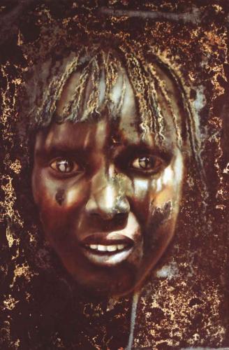 Afrika Szelleme - Olaj-fém 65x45cm