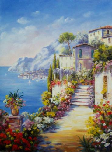 Mediterrán színek olaj-farost 40x30 2007