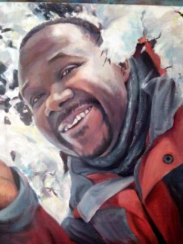 France Mutombo - Olaj vászon 40x30cm